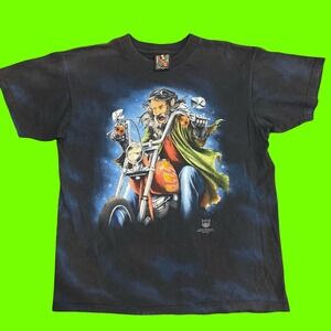 Vintage 90s 3D Emblem American Biker Motorcycle Graphic T Shirt Made In USA L